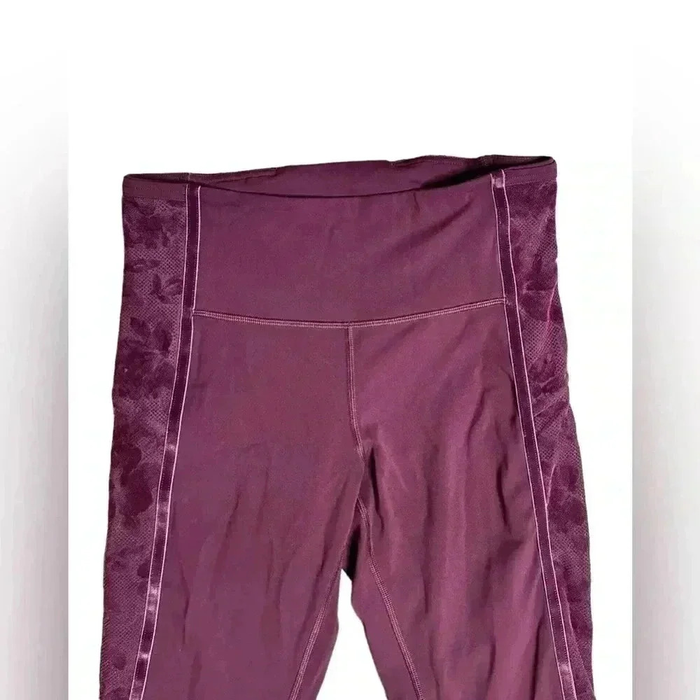 Lululemon Wunder Under Crop High-Rise Burgundy Size 8 - Picture 4 of 7